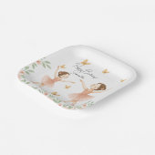 Gepersonaliseerde Ballerina Verjaardagsfeest Papie Papieren Bordje (Gebogen)