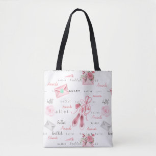 Gepersonaliseerde Ballet Ballerina Gift roze Tote Bag
