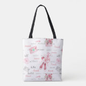 Gepersonaliseerde Ballet Ballerina Gift  roze Tote Bag (Achterkant)