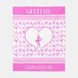 Gepersonaliseerde Ballet Dancer Roze Waterverf Hoo Fleece Deken