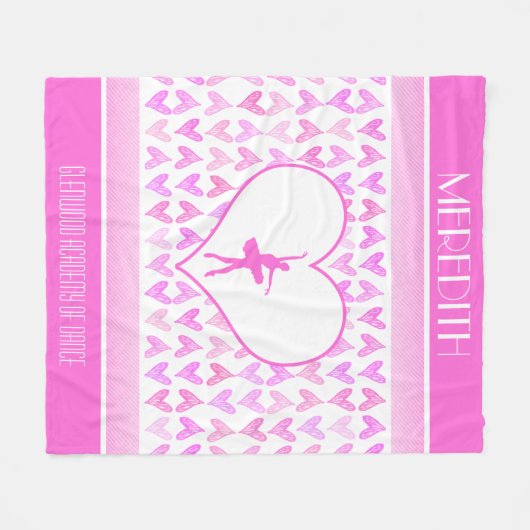 Gepersonaliseerde Ballet Dancer Roze Waterverf Hoo Fleece Deken (Voorkant (Horizontaal))