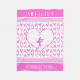 Gepersonaliseerde Ballet Dancer Roze Waterverf Hoo Fleece Deken