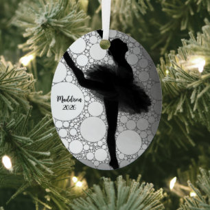 Gepersonaliseerde Ballet Dancing Ballerina Kerstmi Metalen Ornament