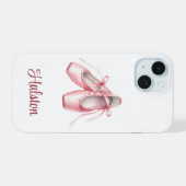 Gepersonaliseerde Ballet Dans Slippers Telefoon Ca iPhone 15 Case (Achterkant horizontaal)