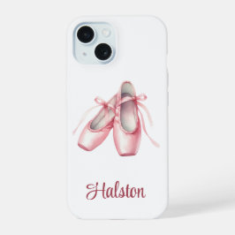 Gepersonaliseerde Ballet Dans Slippers Telefoon Ca iPhone 15 Case