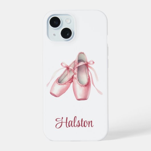 Gepersonaliseerde Ballet Dans Slippers Telefoon Ca iPhone 15 Case (Achterkant)