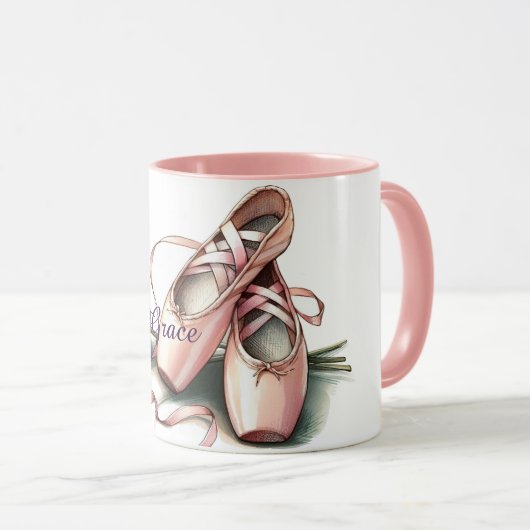 Gepersonaliseerde Ballet Slippers Mok (Voorkant rechts)