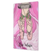 Gepersonaliseerde ballet Slippers Roze en witte ma Klembord (Links)