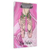Gepersonaliseerde ballet Slippers Roze en witte ma Klembord (Rechts)
