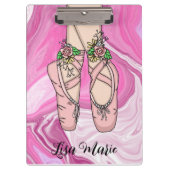 Gepersonaliseerde ballet Slippers Roze en witte ma Klembord (Voorkant)