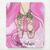 Gepersonaliseerde ballet Slippers Roze en witte ma Muismat (Voorkant)