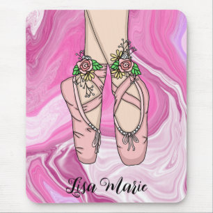 Gepersonaliseerde ballet Slippers Roze en witte ma Muismat
