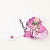 Gepersonaliseerde ballet Slippers Roze en witte ma Notitieboek (Binnen)