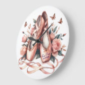 Gepersonaliseerde Ballet Slippers & Rozen Muurklok Grote Klok (Hoek)