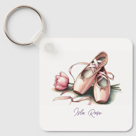Gepersonaliseerde Ballet Slippers Sleutelhanger (Voorkant)