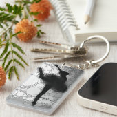 Gepersonaliseerde balletdansballerina sleutelhanger (Voorkant Rechts)