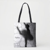 Gepersonaliseerde balletdansballerina tote bag (Voorkant)