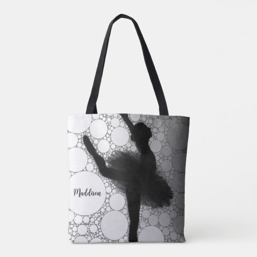 Gepersonaliseerde balletdansballerina tote bag (Achterkant)