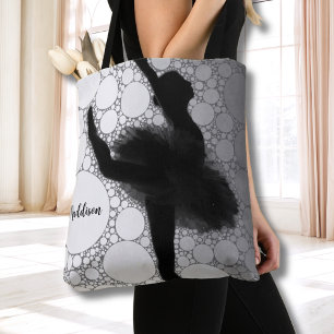 Gepersonaliseerde balletdansballerina tote bag