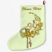 Gepersonaliseerde balletdanser meisje kerst kous grote kerstsok (Achterkant)
