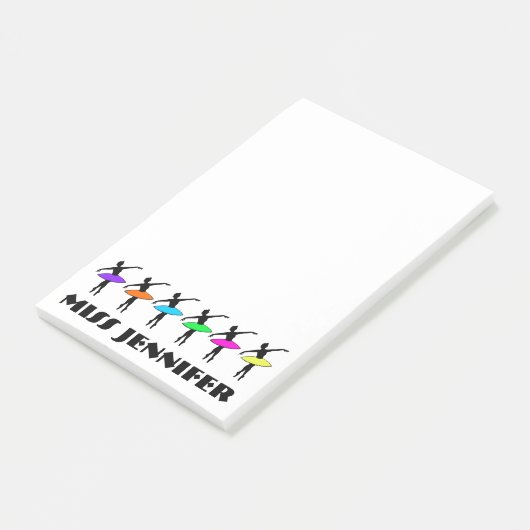 Gepersonaliseerde balletdansleraar Ballerina Point Post-it® Notes (Schuin)