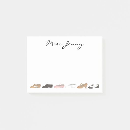 Gepersonaliseerde ballettas Tap Jazz Dance Teacher Post-it® Notes (Voorkant)