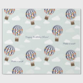 Gepersonaliseerde ballon verjaardagsfeestje inpakp cadeaupapier (Vlak)