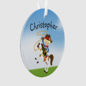 Gepersonaliseerde balloncowboy met laso-versiering ornament (voorkant)