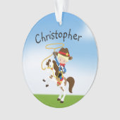 Gepersonaliseerde balloncowboy met laso-versiering ornament (voorkant)