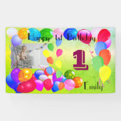 Gepersonaliseerde ballonnen Ontwerp Happy 1st Birt Spandoek (Horizontaal)