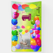 Gepersonaliseerde ballonnen Ontwerp Happy 1st Birt Spandoek (Verticaal)