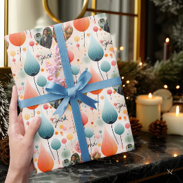 Gepersonaliseerde ballonviering, foto's en namen cadeaupapier