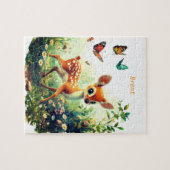 Gepersonaliseerde Bambi en Butterflies Jigsaw Puzz Legpuzzel (Horizontaal)