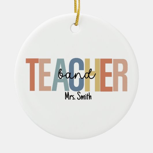 Gepersonaliseerde Band Teacher Christmas Keramisch Ornament (Voorkant)
