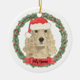 Gepersonaliseerde bande Tan Golden Cocker Spaniel Keramisch Ornament