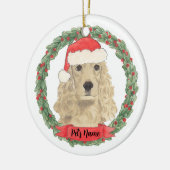Gepersonaliseerde bande Tan Golden Cocker Spaniel Keramisch Ornament (Links)