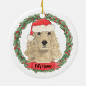 Gepersonaliseerde bande Tan Golden Cocker Spaniel Keramisch Ornament (Achterkant)
