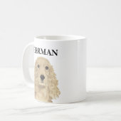 Gepersonaliseerde bande Tan Golden Cocker Spaniel Koffiemok (Voorkant links)