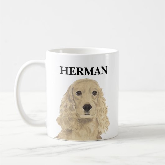 Gepersonaliseerde bande Tan Golden Cocker Spaniel Koffiemok (Links)