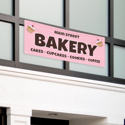 Gepersonaliseerde banner voor bakkerijen (Buitenkant Gebouw)
