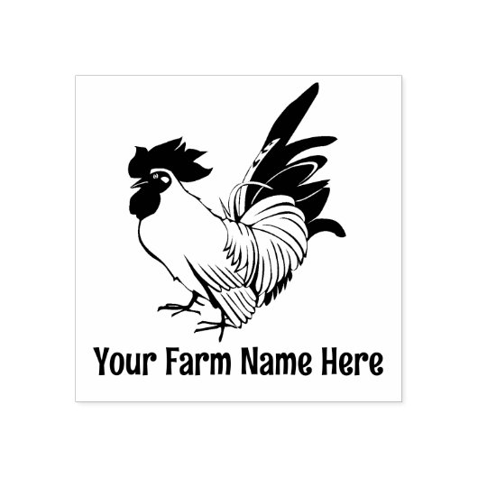 Gepersonaliseerde Bantam Rooster Chicken Rooster B Rubberstempel (Afrduk)