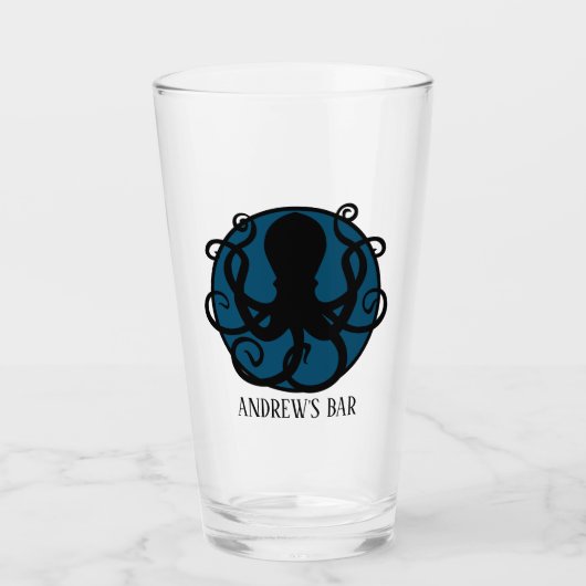 Gepersonaliseerde Bar Octopus Pint Glas (Voorkant)