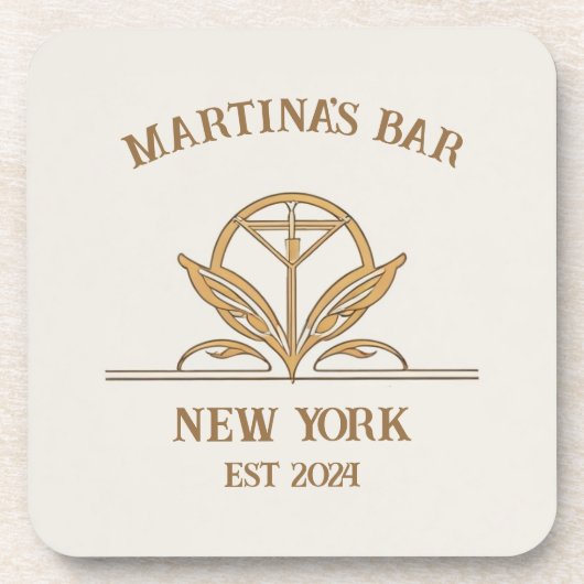 Gepersonaliseerde Bar Sign Martini Logo Aangepaste Bier Onderzetter (Voorkant)