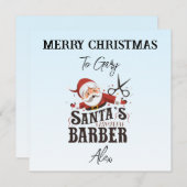 Gepersonaliseerde Barber Christmas Kaart (Voorkant / Achterkant)