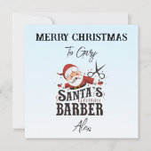Gepersonaliseerde Barber Christmas Kaart (Voorkant)