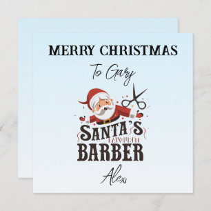 Gepersonaliseerde Barber Christmas Kaart