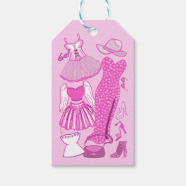 Gepersonaliseerde Barbiecore Roze en Hot Pink Mode Cadeaulabel