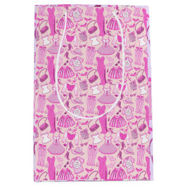 Gepersonaliseerde Barbiecore Roze en Hot Pink Mode Medium Cadeauzakje