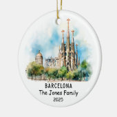 Gepersonaliseerde Barcelona Ornament, Spanje Keramisch Ornament (Links)