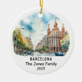 Gepersonaliseerde Barcelona Ornament, Spanje Keramisch Ornament (Voorkant)